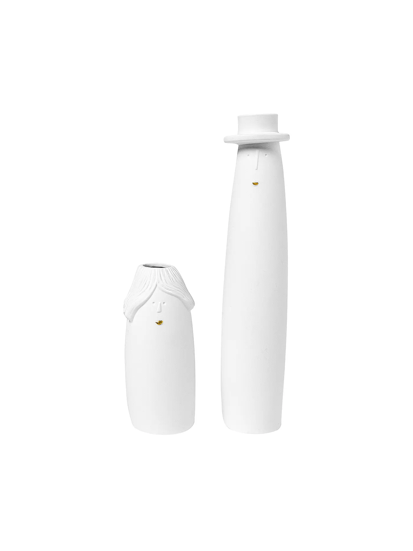 RAEDER | Vasen 2er Set FAMILIENBANDE 5x24cm  Opa und Oma Weiss | 